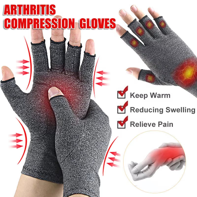 Relieve Hand Discomfort with 1Pair Fingerless Compression Gloves