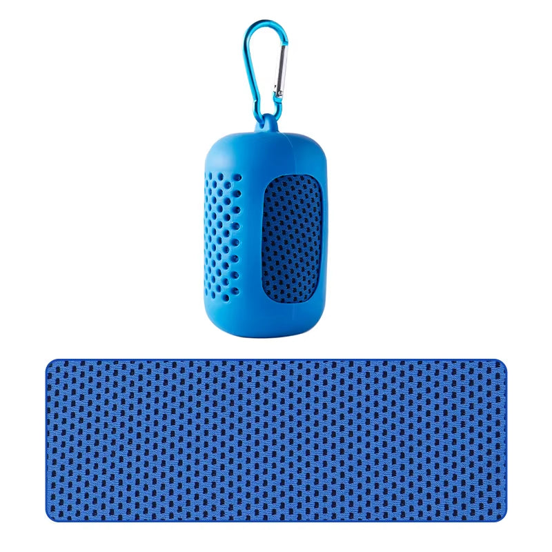 Portable Circular Silicone Wrapped Cold Towel Cooling Towel Quick Drying Polyester Fiber Towels Beach Accessories Sport Fitness