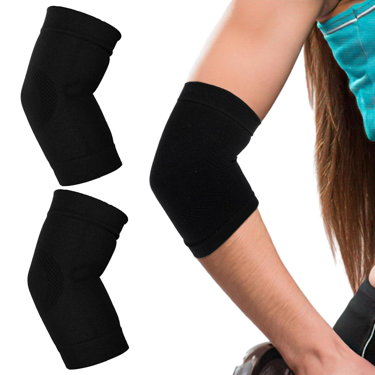 Elbow Compression Sleeve, 1 Pairs Arm Support Elbow Sleeves, Tennis Elbow Compression Support Sleeve, Elbow Sleeve for Weightlifting, Elbow Pads for Sports Protection and Pain Relief