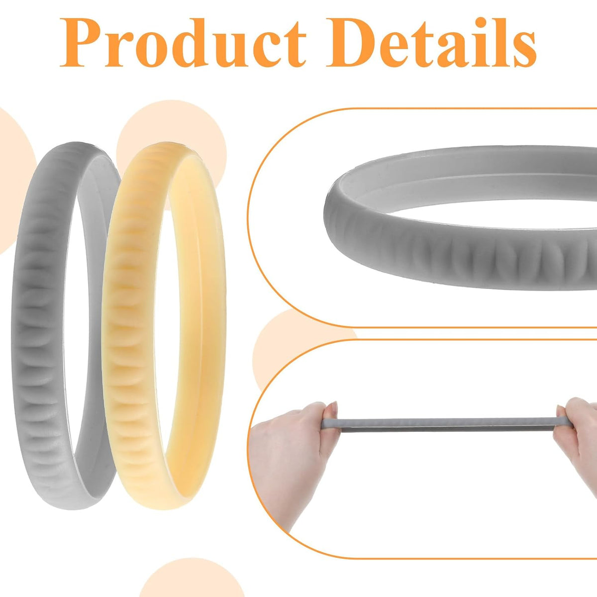 Patellar Tendon Support Strap 4Pcs Silicone Patella Knee Strap | Knee Pain Relief, Patella Band, for Basketball Running, Tendon Brace Support Straps, Hiking Soccer Jumpers