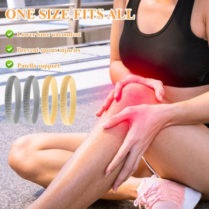 Patellar Tendon Support Strap 4Pcs Silicone Patella Knee Strap | Knee Pain Relief, Patella Band, for Basketball Running, Tendon Brace Support Straps, Hiking Soccer Jumpers
