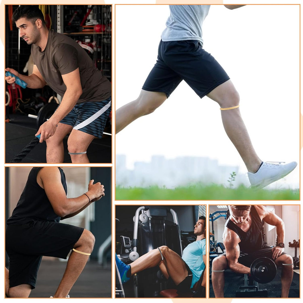 Patellar Tendon Support Strap 4Pcs Silicone Patella Knee Strap | Knee Pain Relief, Patella Band, for Basketball Running, Tendon Brace Support Straps, Hiking Soccer Jumpers