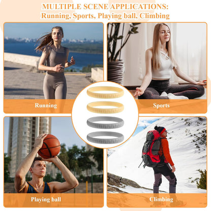 Patellar Tendon Support Strap 4Pcs Silicone Patella Knee Strap | Knee Pain Relief, Patella Band, for Basketball Running, Tendon Brace Support Straps, Hiking Soccer Jumpers