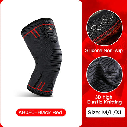 1 Pcs Compression Knee Support Sleeve Elastic Breathable Knee Pads Brace Springs Gym Sports Protector Basketball Volleyball Run