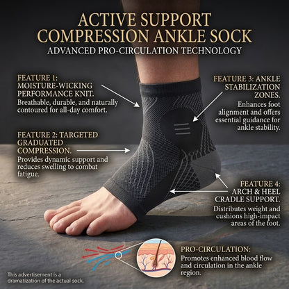 Active Support Ankle Compression Sock 1 Piece